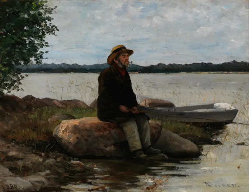 An angler av Adolf Von Becker