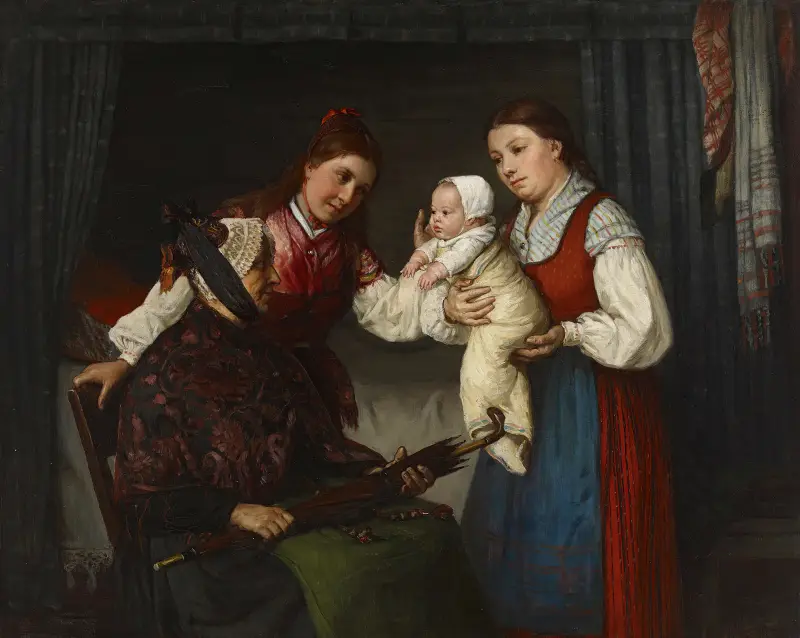 Presenting The Baby av Adolf Von Becker