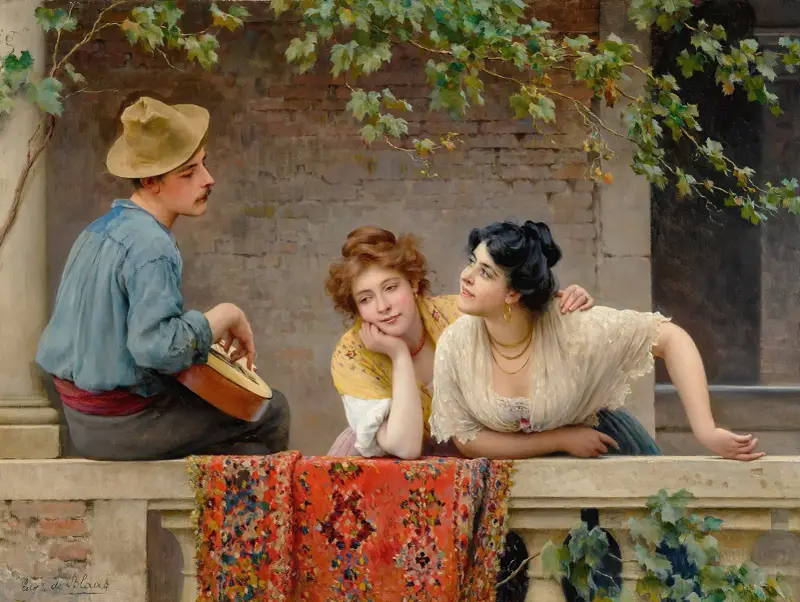 Mandolinistka, Eugen von Blaas