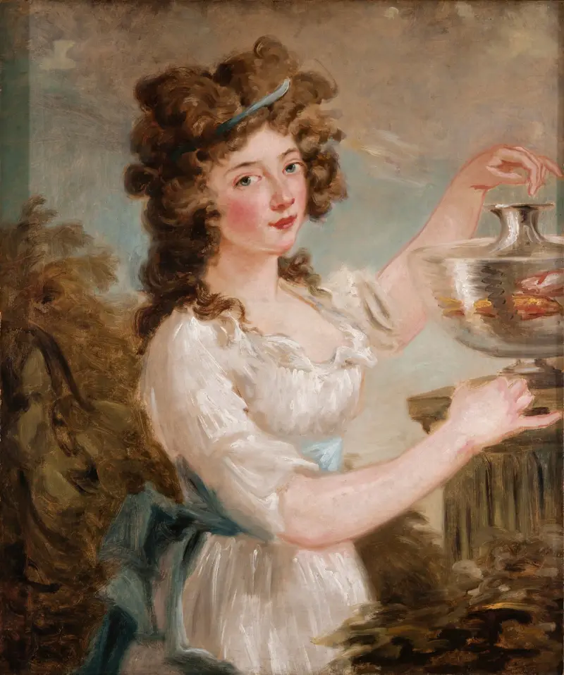 Junge Dame mit Goldfisch von Carl Frederik von Breda