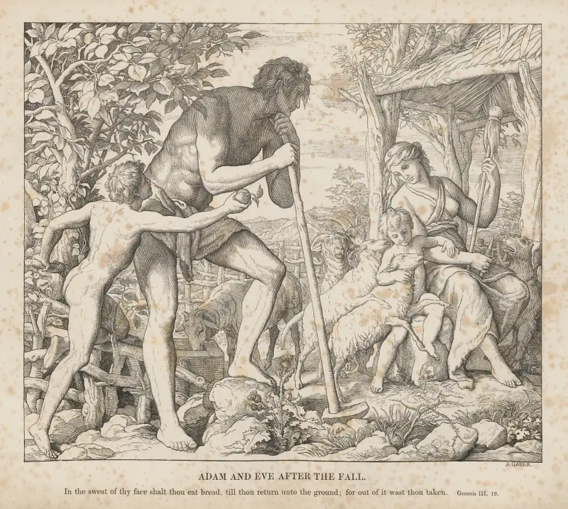 Adam och Eva efter syndafallet av Julius Schnorr von Carolsfeld