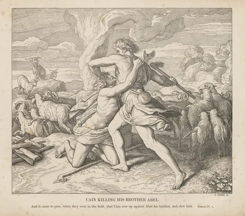 Kain dödar sin bror Abel av Julius Schnorr von Carolsfeld