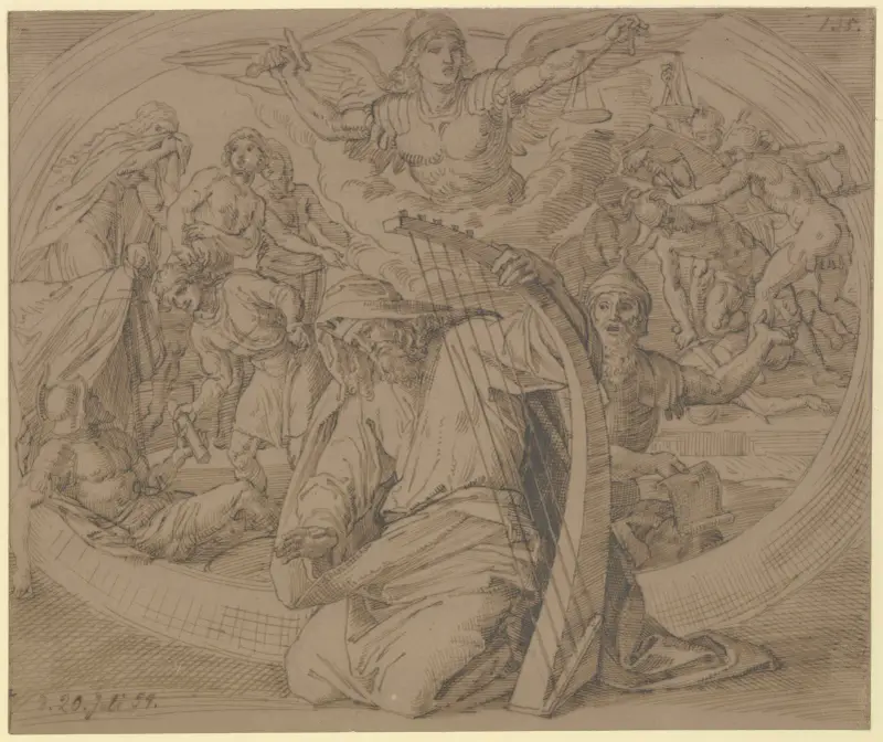 David der Psalmist – Buße av Julius Schnorr von Carolsfeld