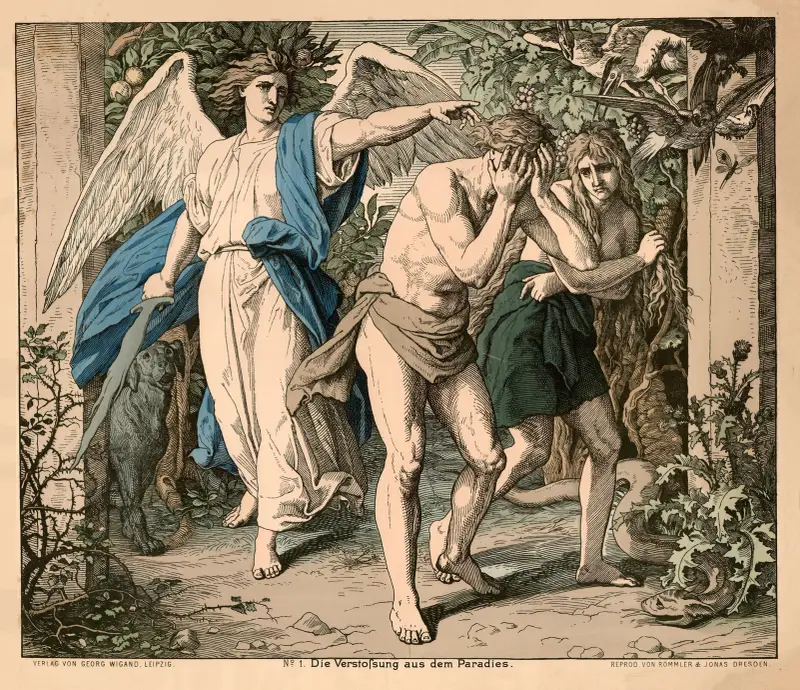 Die Verstosung aus dem Paradies (The Expulsion from Paradise) av Julius Schnorr von Carolsfeld