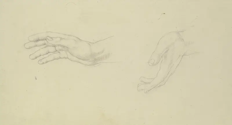 Gesten einer rechten und einer linken Hand av Julius Schnorr von Carolsfeld