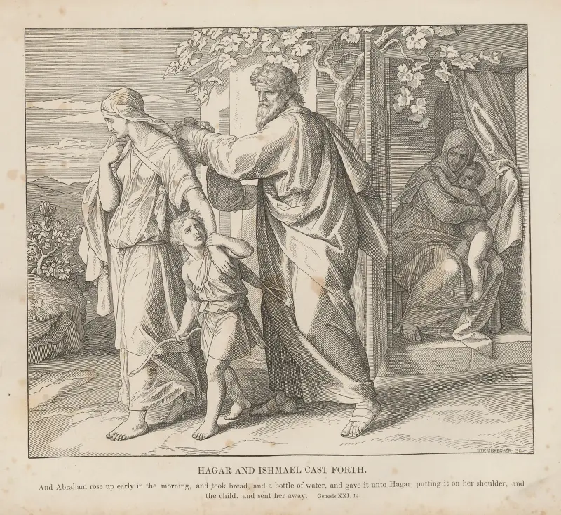 Hagar och Ismael fördrivs av Julius Schnorr von Carolsfeld