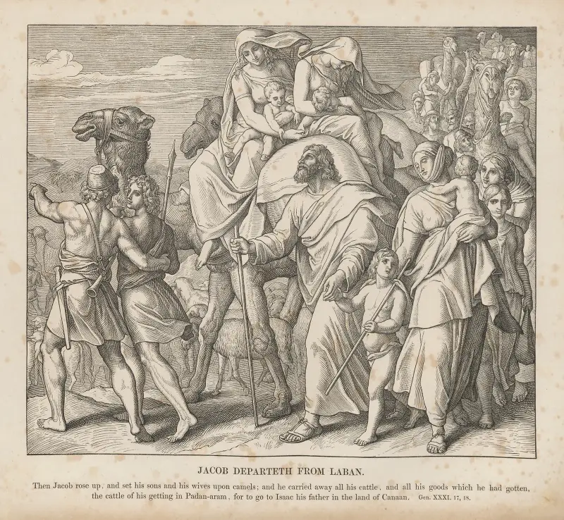 Jakob skiljs från Laban av Julius Schnorr von Carolsfeld