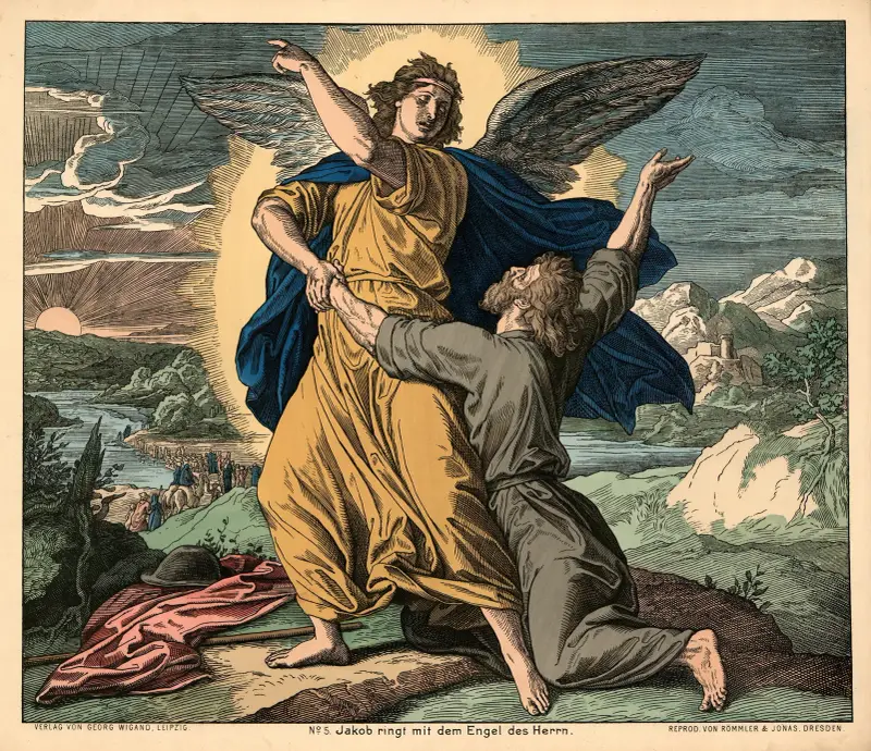 Jakob brottas med Guds ängel av Julius Schnorr von Carolsfeld