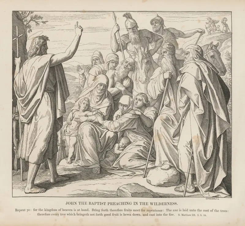 Johannes Döparen predikar i öknen av Julius Schnorr von Carolsfeld