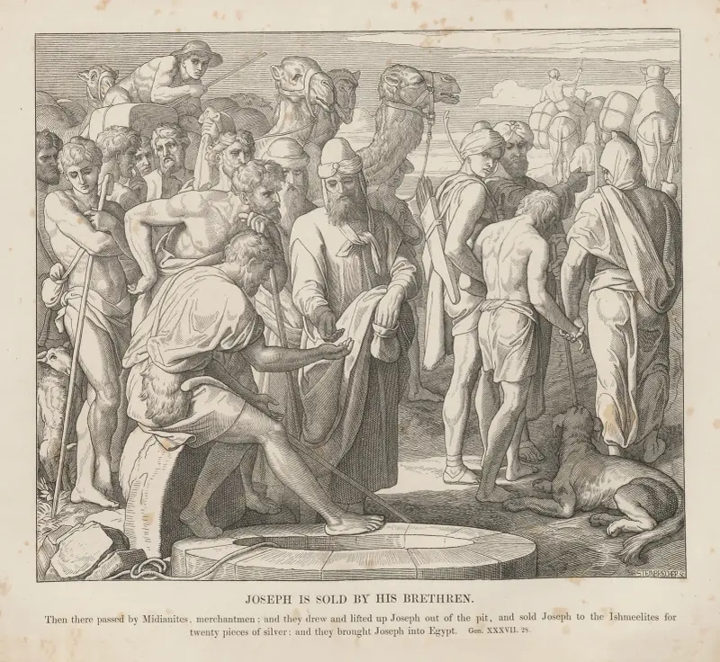 Josef säljs av sina bröder av Julius Schnorr von Carolsfeld