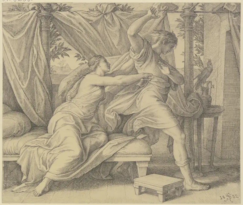 Josephs Keuschheit und der Potiphar Untreue av Julius Schnorr von Carolsfeld