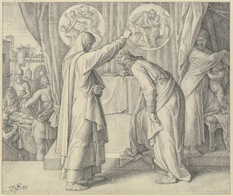 Nathan’s penitential sermon av Julius Schnorr von Carolsfeld
