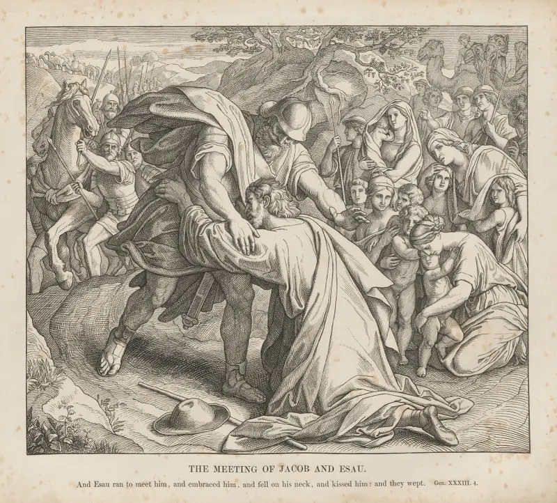 Jakobs och Esaus möte av Julius Schnorr von Carolsfeld