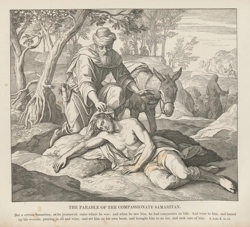 Liket i den barmhärtige samariern av Julius Schnorr von Carolsfeld