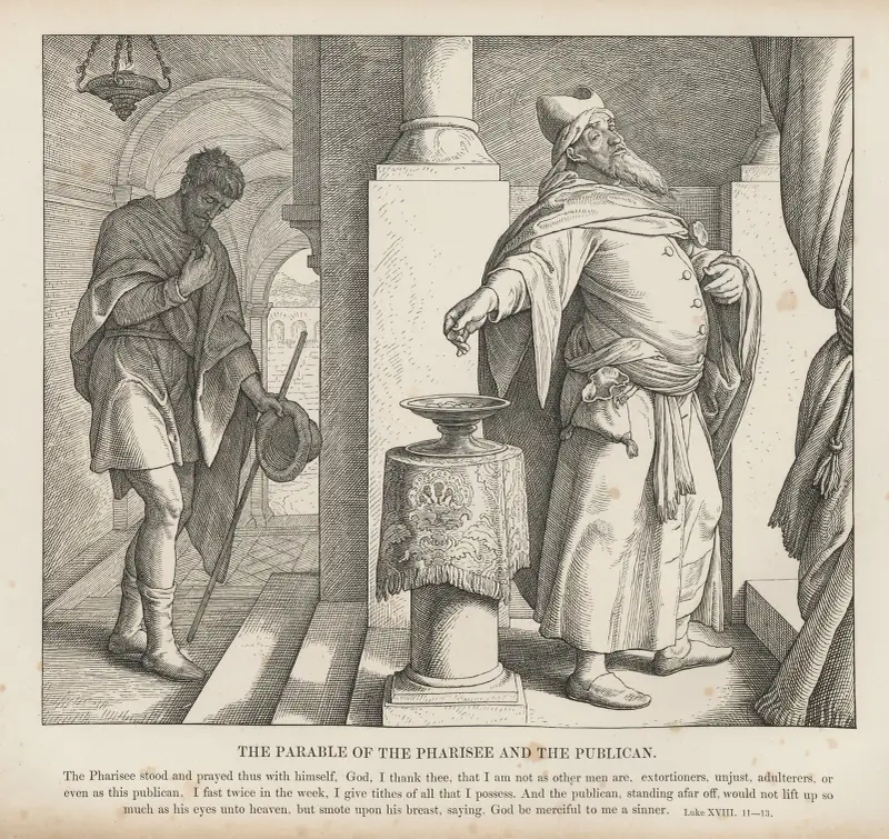Liknelsen om fariséen och publikanen av Julius Schnorr von Carolsfeld