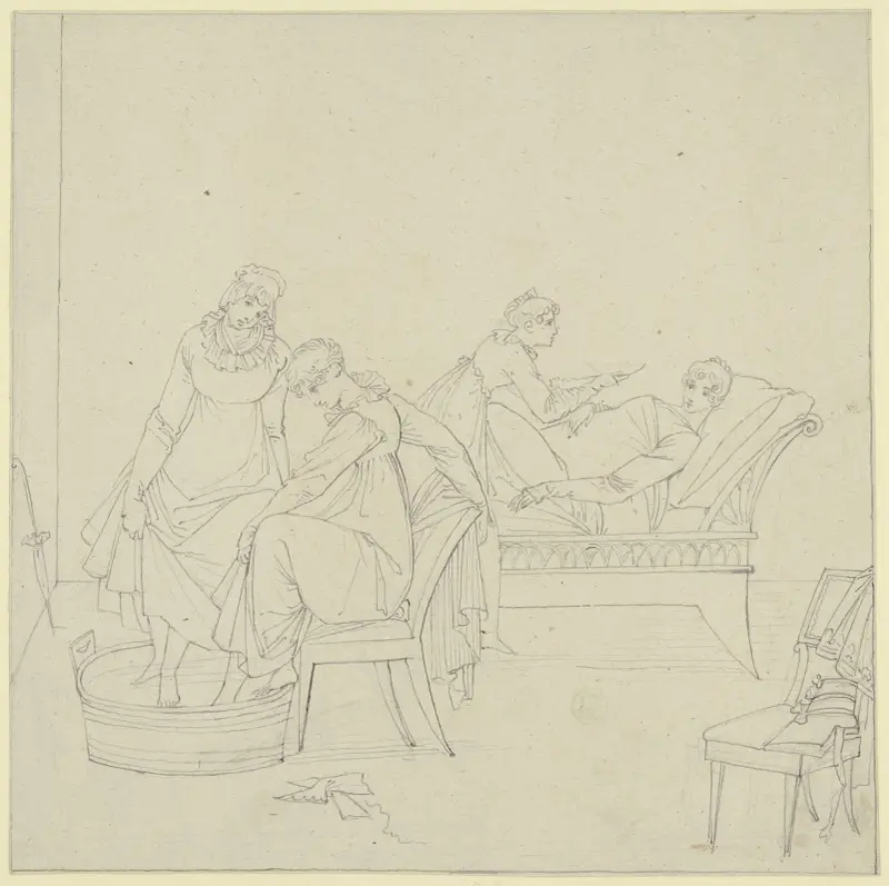 Die Damen im Negligé (Taunusreise) av Peter von Cornelius