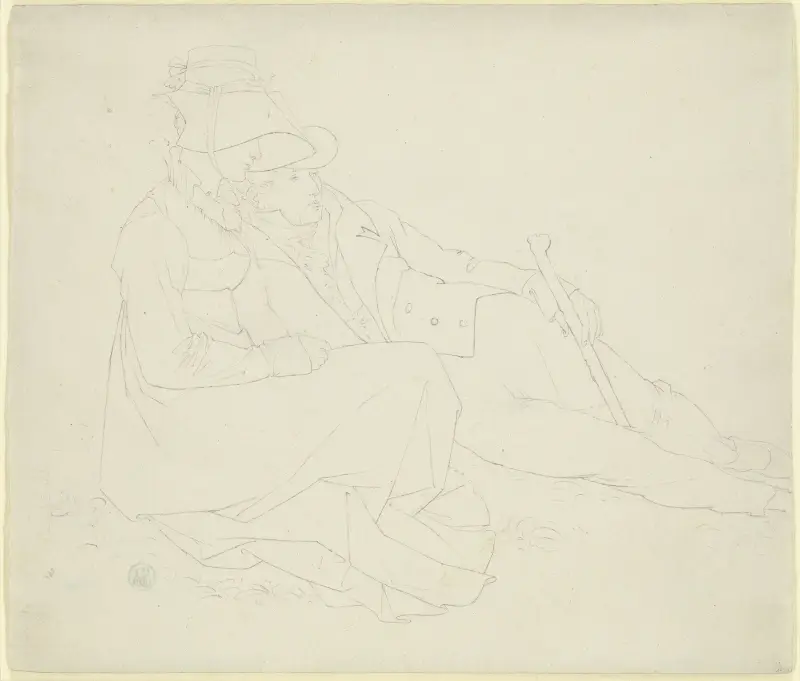Friedrich Wenner und seine Frau Christine (Taunusreise) av Peter von Cornelius