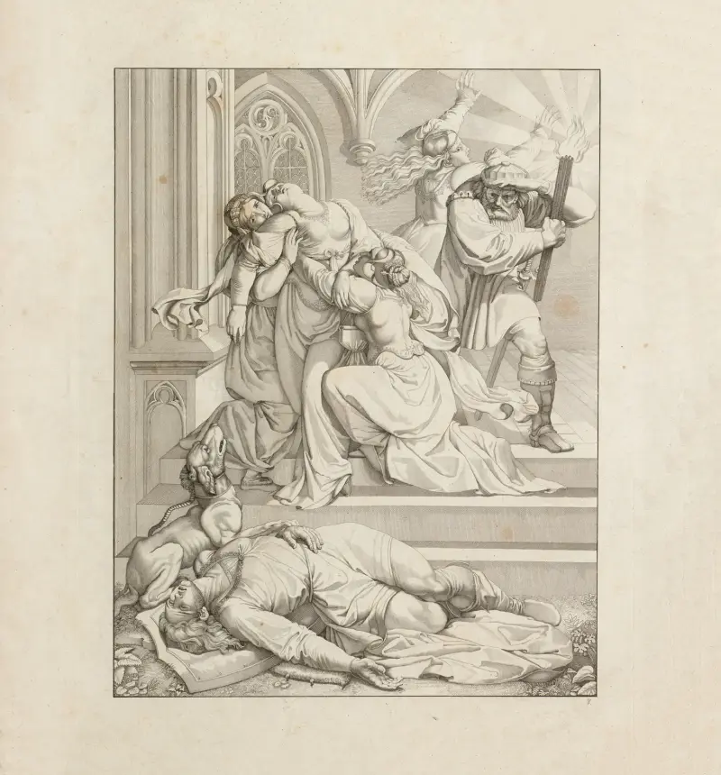 Siegfrieds Abschied von Kriemhilde av Peter von Cornelius