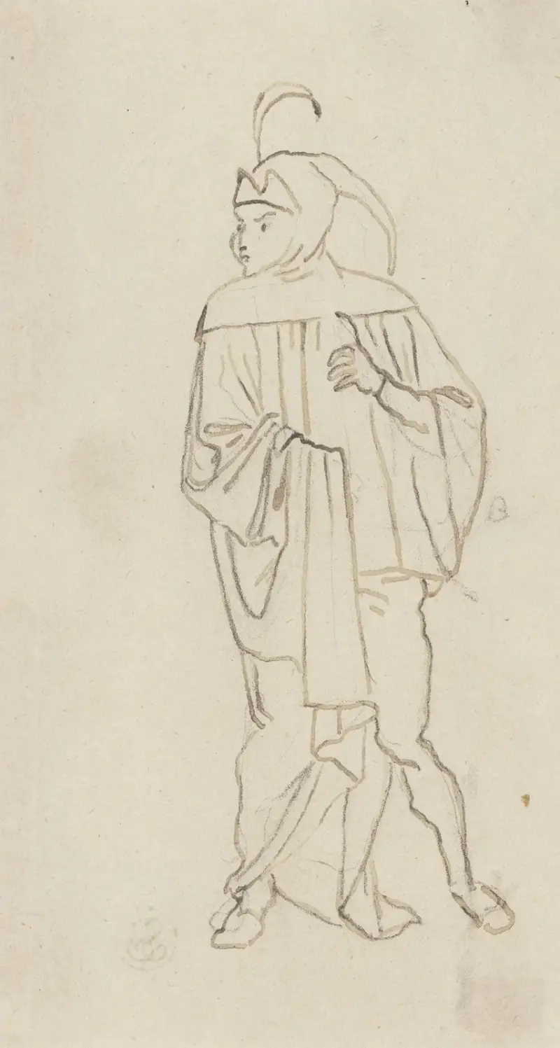 Szene am Ausgang der Kirche; Mephisto av Peter von Cornelius