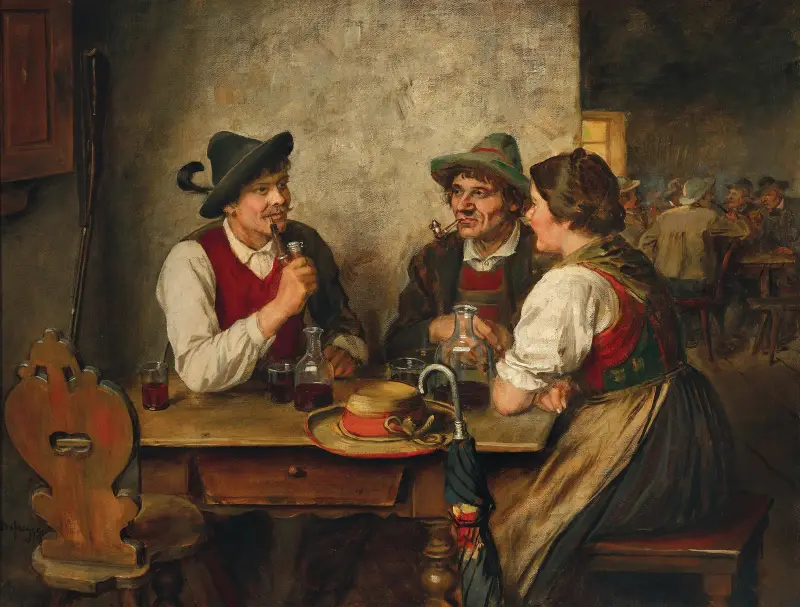 Eine Szene in einer Taverne von Franz von Defregger