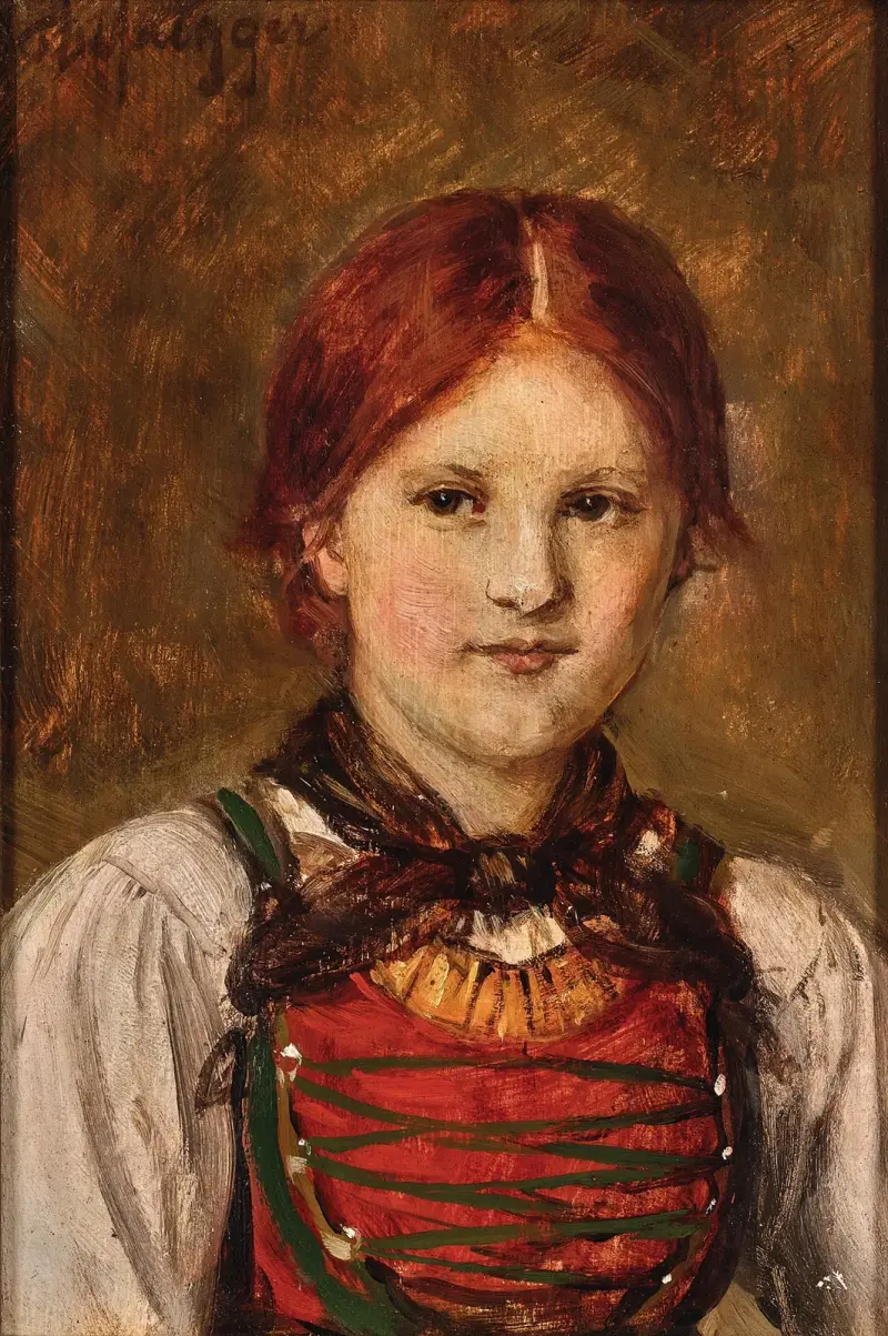 Ung flicka i folkdräkt av Franz von Defregger