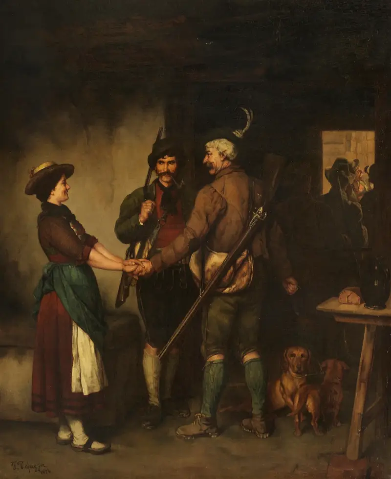 Loučení lovců, Franz von Defregger