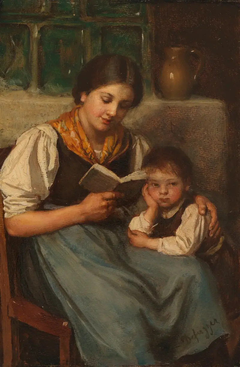 Beim Vorlesen von Franz von Defregger