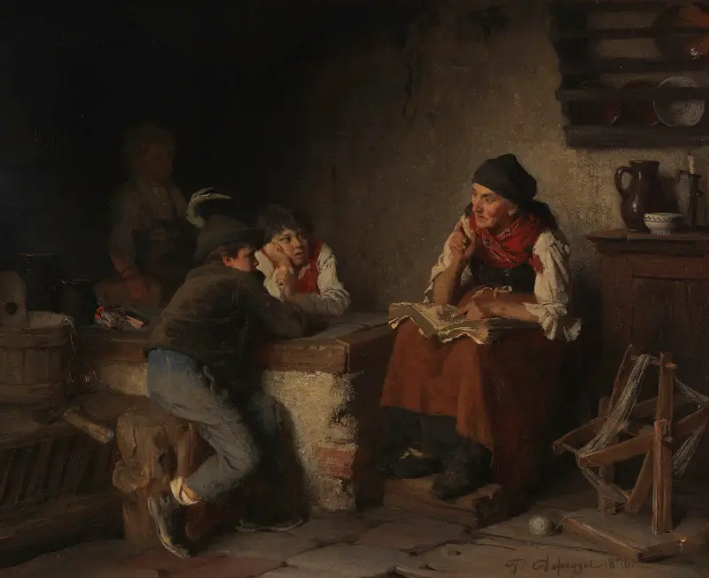 Sagoförtellerskan av Franz von Defregger