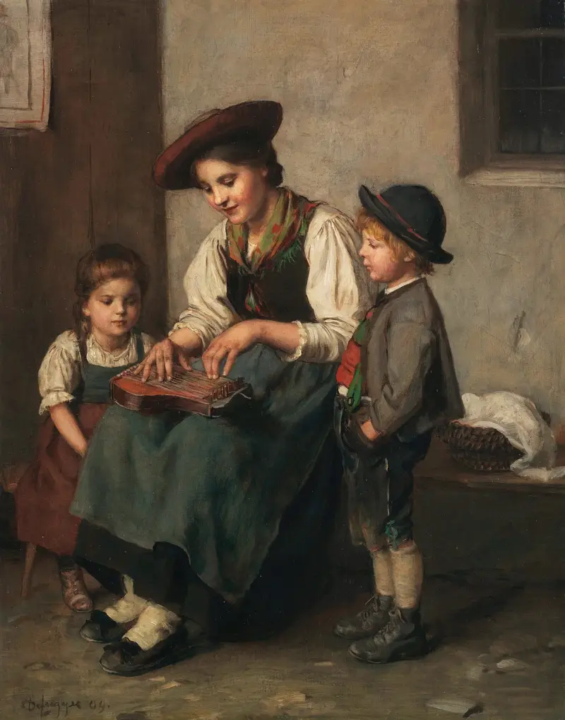 Cittraspelerskan av Franz von Defregger
