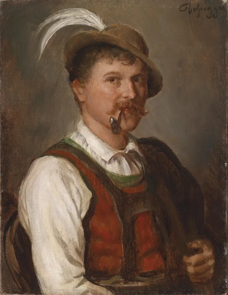 Junger Bursch in Sonntagstracht av Franz von Defregger