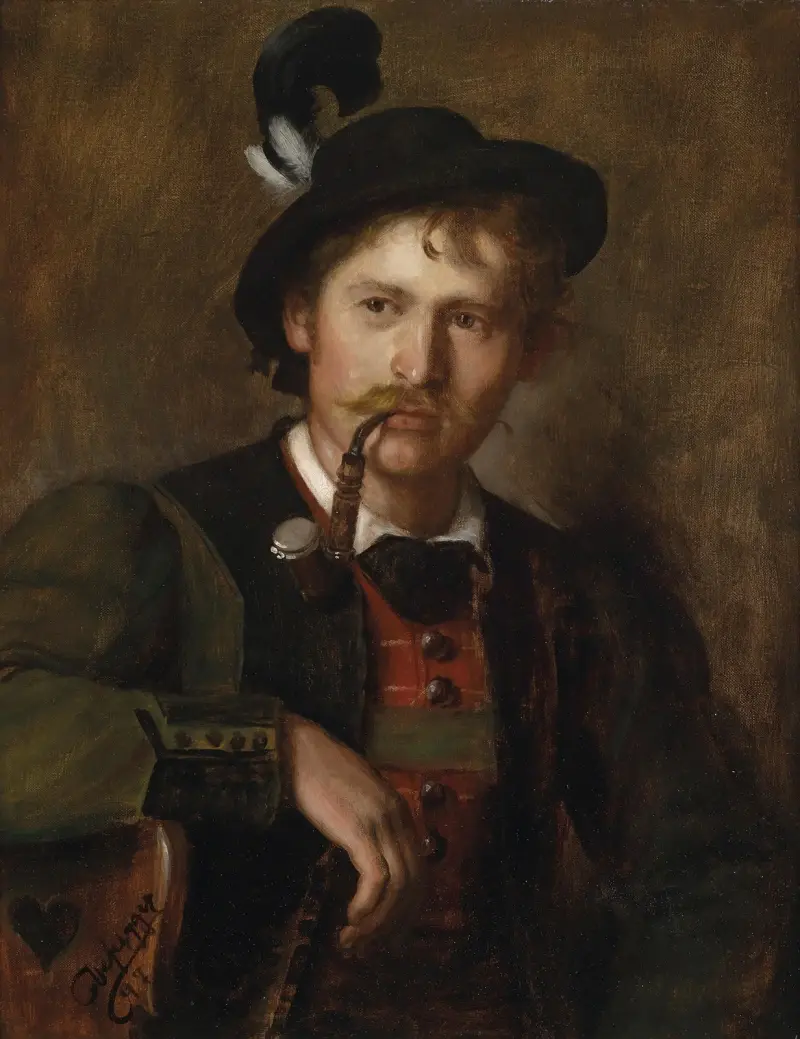 Portrait eines jungen Tirolers av Franz von Defregger