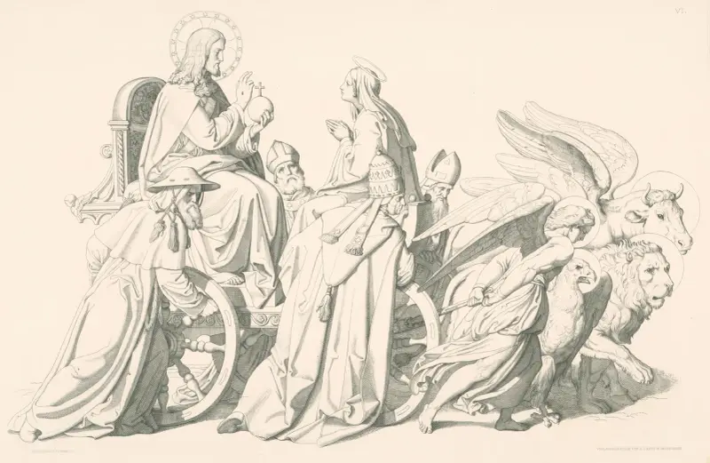 Alegória s Máriou,Kristom a štyrmi evanjelistami av Joseph von Führich