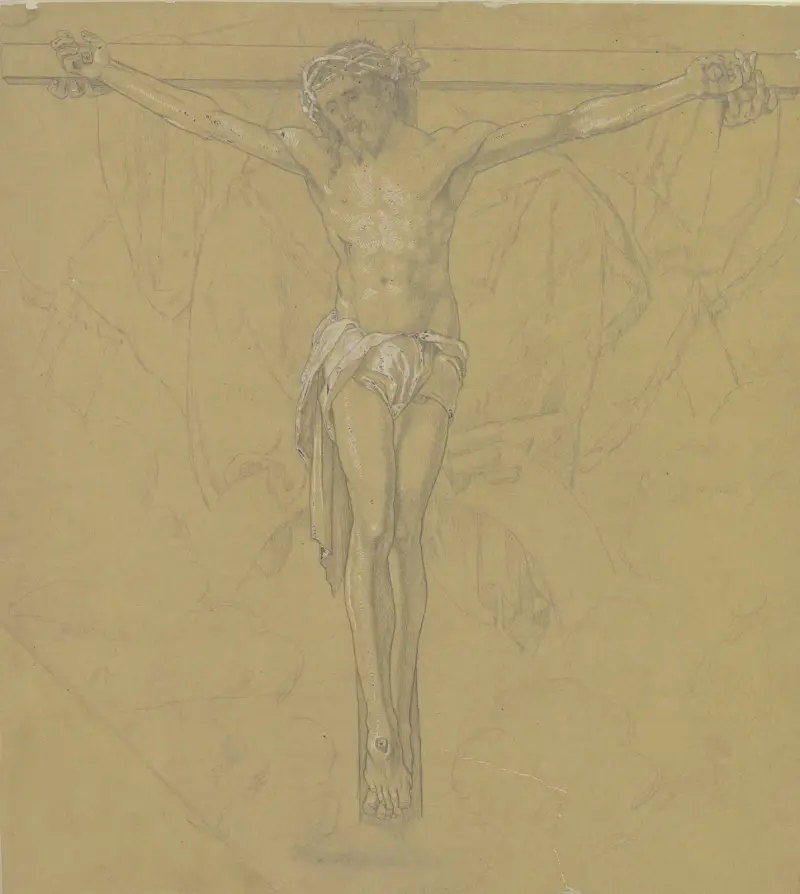 Christus am Kreuz (Fragment einer Dreifaltigkeitsdarstellung) av Joseph von Führich