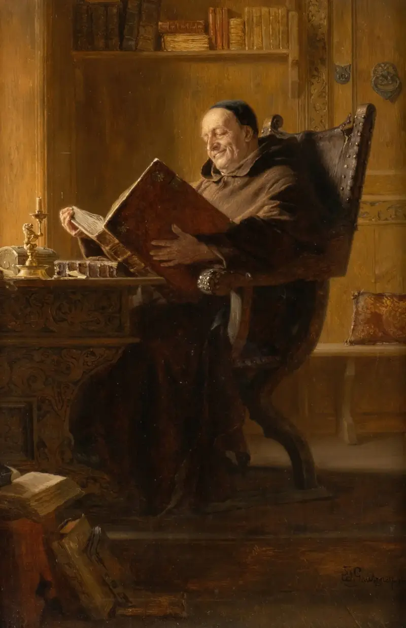 Lesender Mönch von Eduard von Grützner