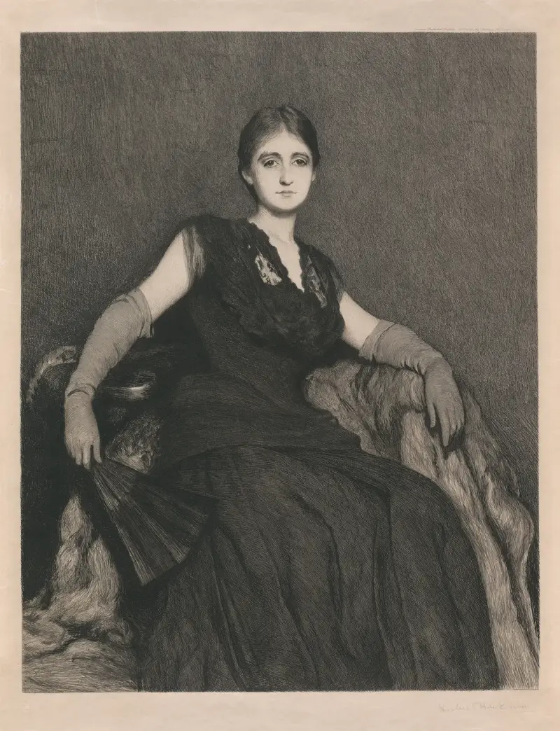 The Lady in Black av Sir Hubert von Herkomer