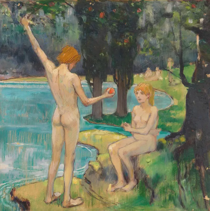 Adam und Eva (Paradies) von Ludwig von Hofmann