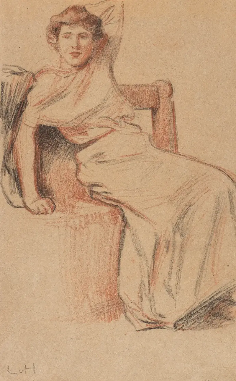 Bildnis einer sitzenden Dame von Ludwig von Hofmann