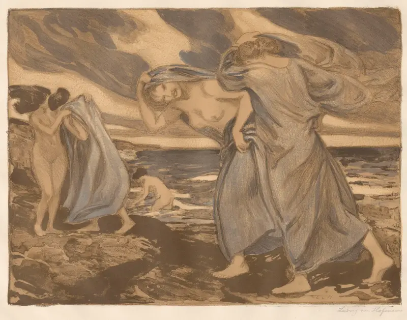 Mädchen am Meer von Ludwig von Hofmann