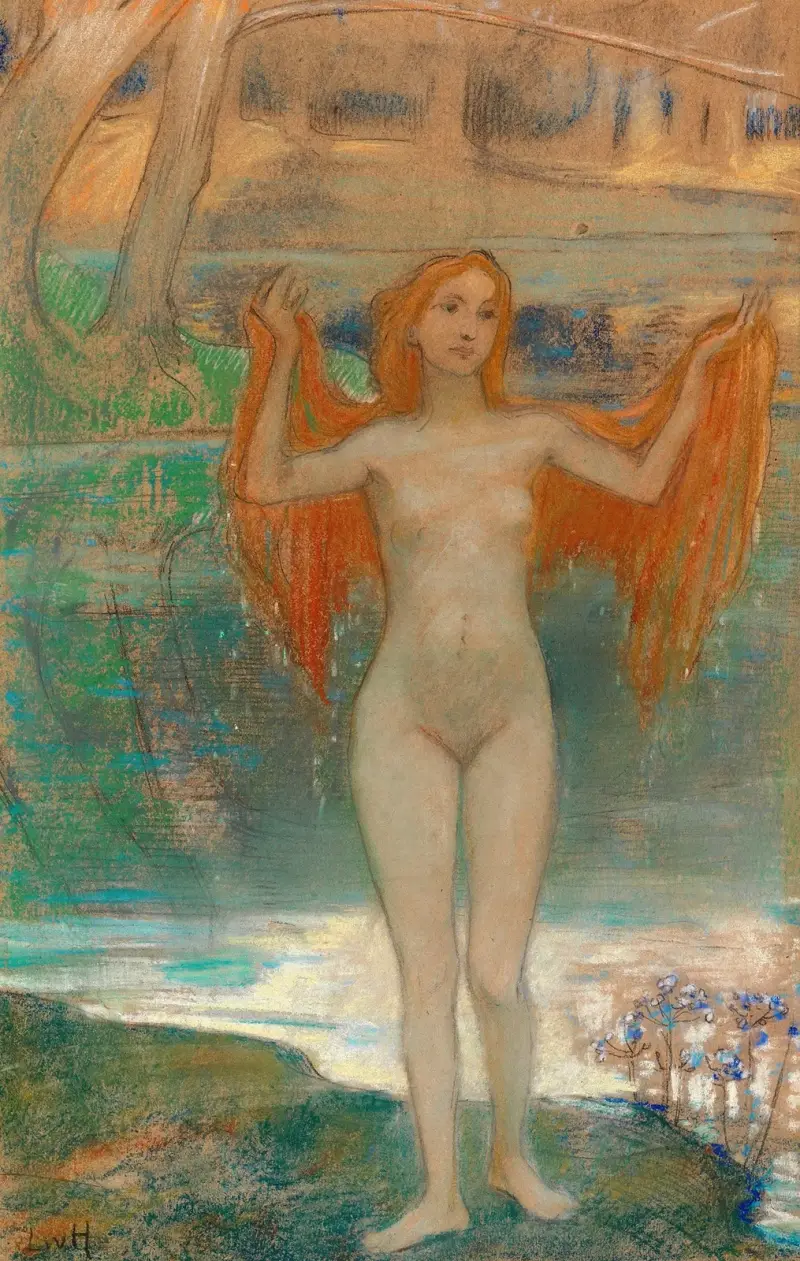 Mädchen am Seeufer von Ludwig von Hofmann