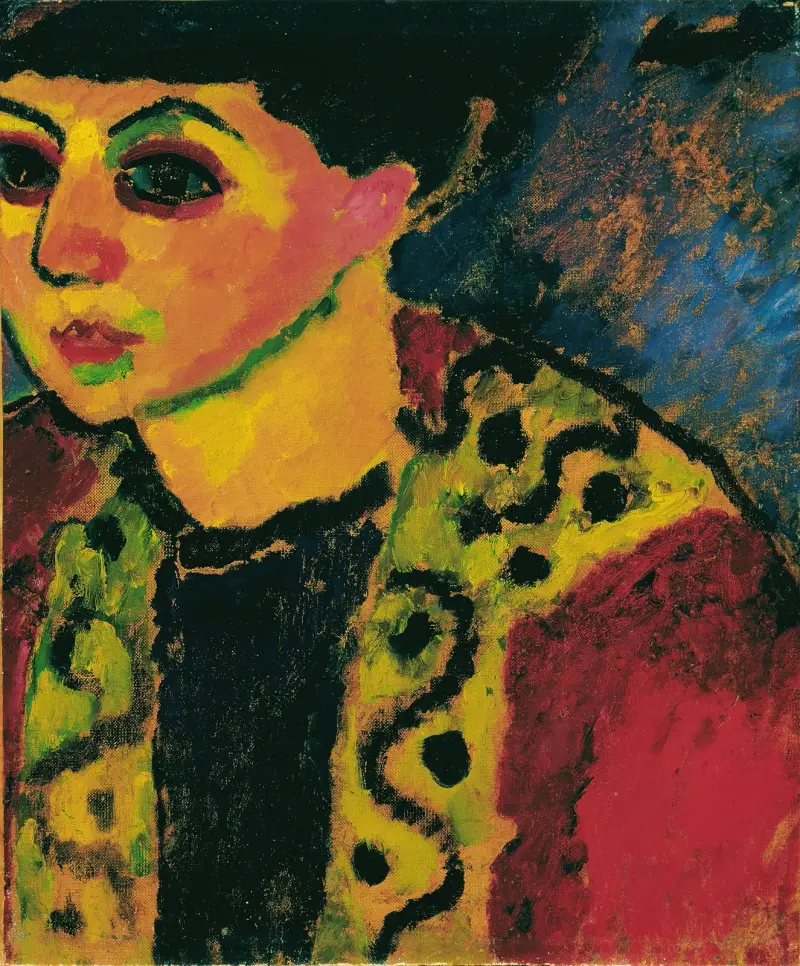 Dame vor blauem Grund av Alexej von Jawlensky