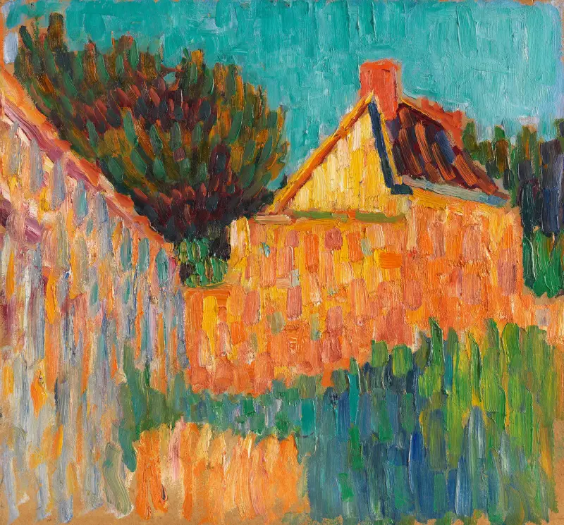 Kleines Haus vor Buschwerk (Französische Landschaft) av Alexej von Jawlensky