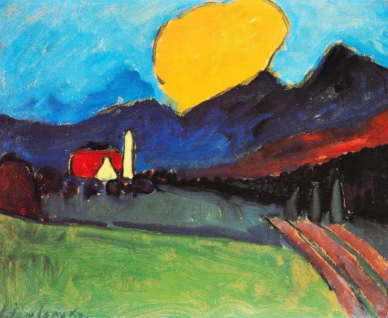 Landschaft mit orangener Wolke av Alexej von Jawlensky