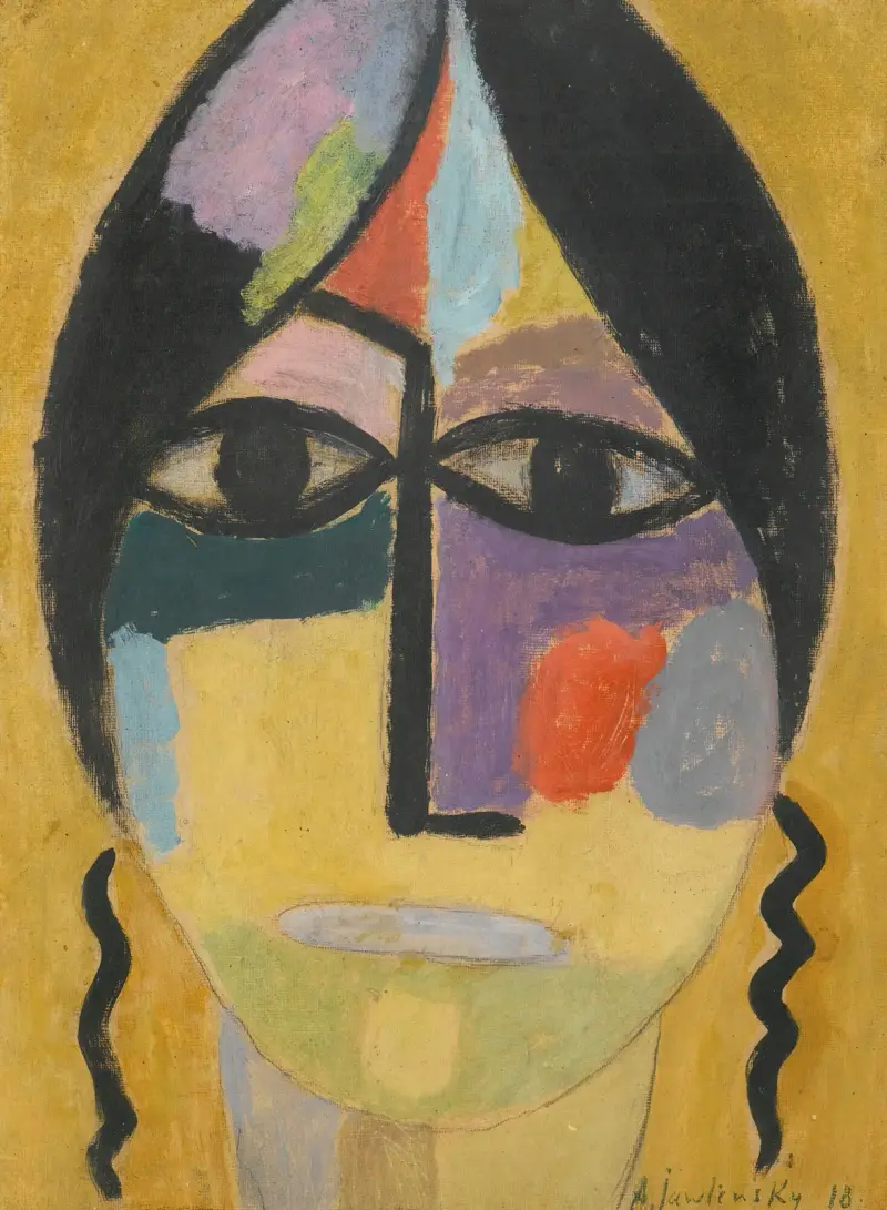 Mystischer Kopf; Rabenflügel Iv (Mystical Head; Raven’s Wing Iv) av Alexej von Jawlensky