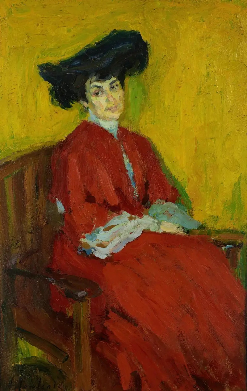 Portrait Frau Gindus av Alexej von Jawlensky