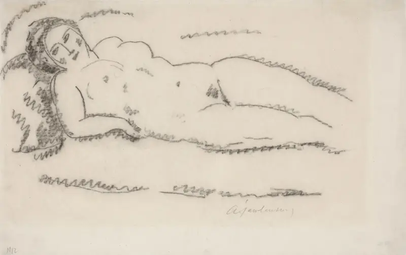 Reclining nude av Alexej von Jawlensky