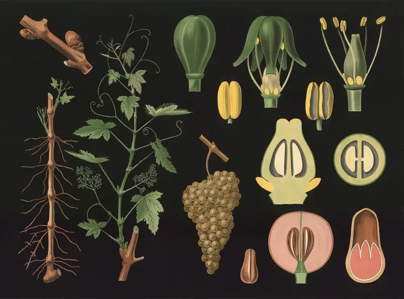 Vindruva (Vitis vinifera) av Gottlieb von Koch