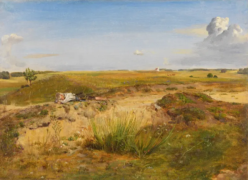 Landschaft mit schlafendem Hirtenknaben av Franz von Lenbach