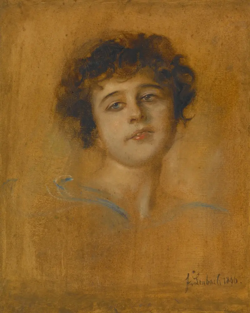Portrait of a Young Woman, 1876 av Franz von Lenbach
