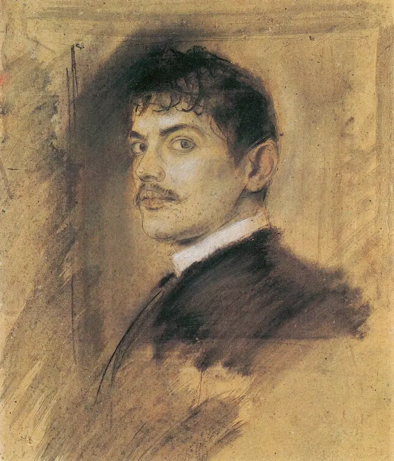 Porträtt av Franz von Stuck av Franz von Lenbach