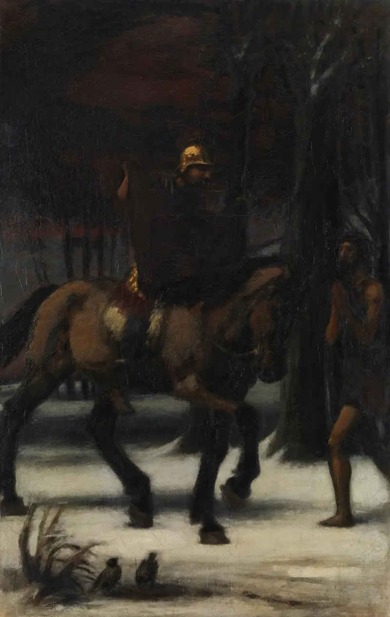 The Three Horsemen II; St. Martin av Hans Von Marées